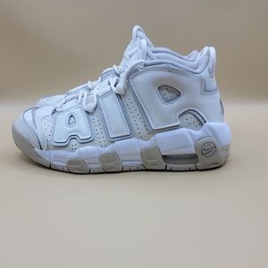 Nike Air More Uptempo GS Phantom Sand Drift Youth Shoes Size 6Y White Leather